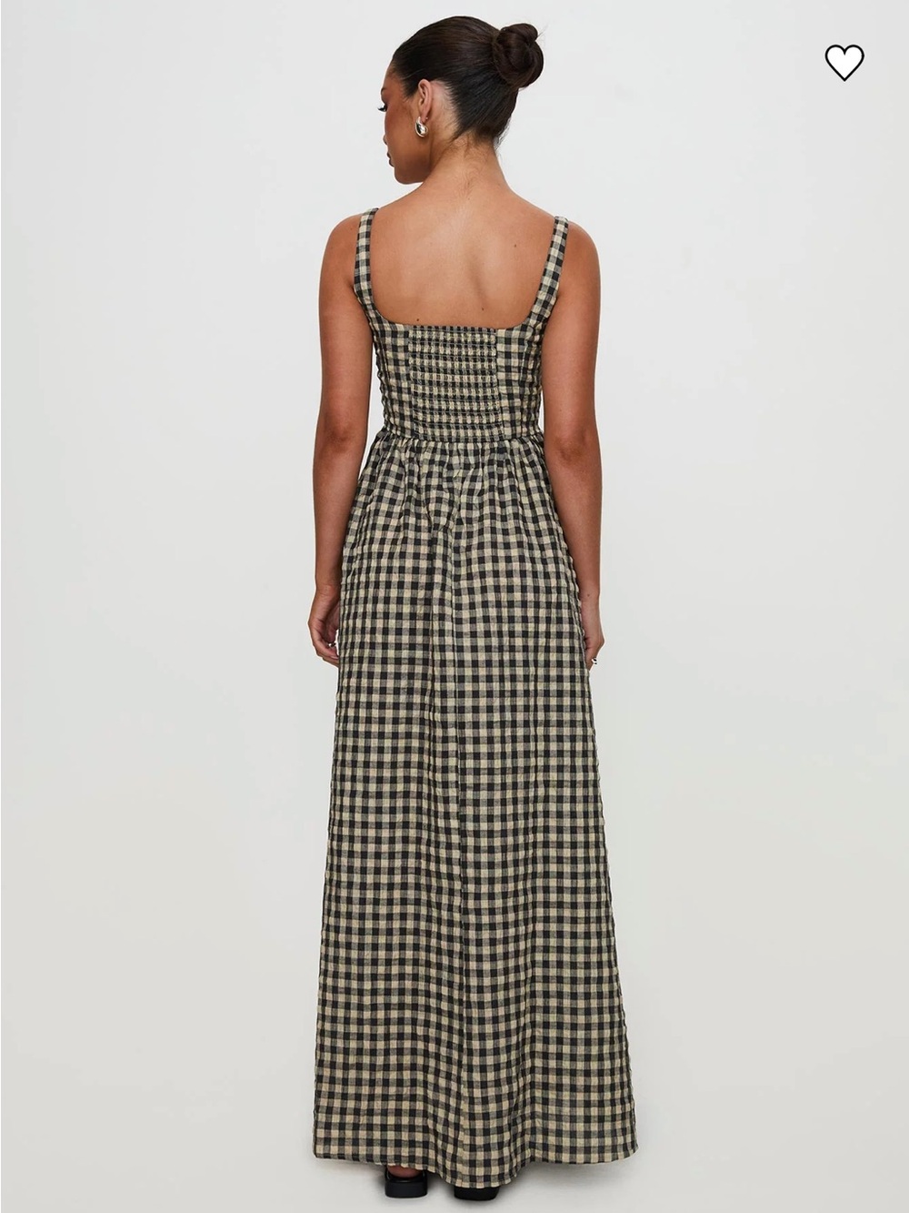 Princess Polly Black and Cream Cartmel Check Maxi Dress - Picture 3 of 6